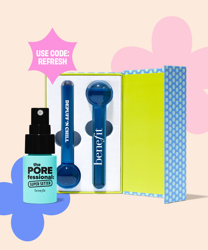 Chill out for the summer with FREE depuffing eye globes and a refreshing deluxe sample of The POREfessional: Super Setter when you spend $85 or more!* Code: REFRESH